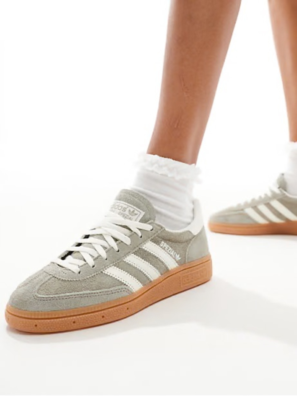 Women’s Adidas Handball Spezial Sneakers in Grey, Size 8.5